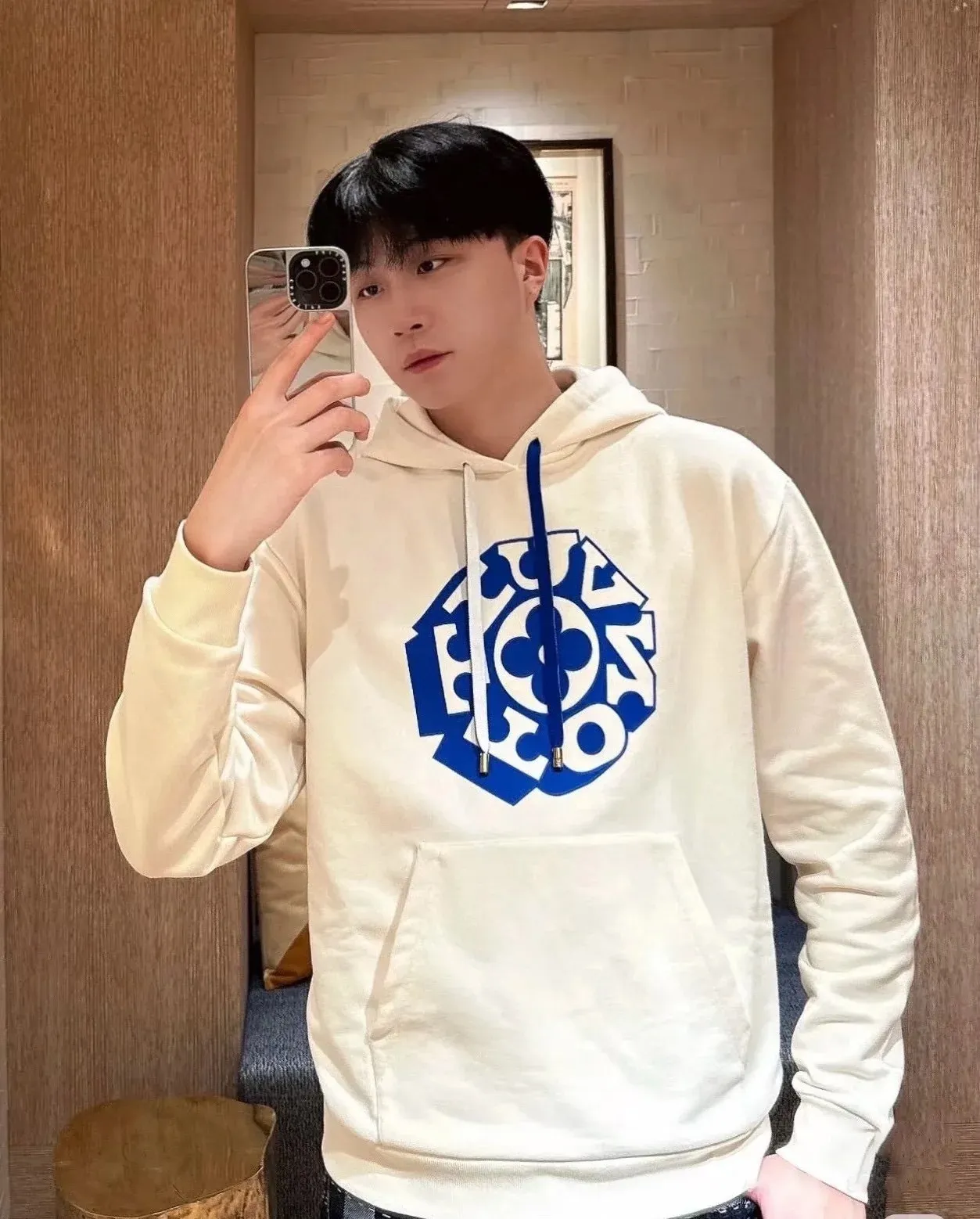 Louis Vuitton/Louis Vuitton 25Fw three-dimensional floral letter print hooded sweatshirt